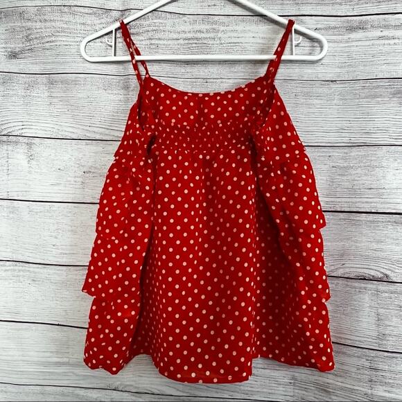 Bongo Juniors Boho Style Polka Dot Blouse Sz L - Picture 5 of 7